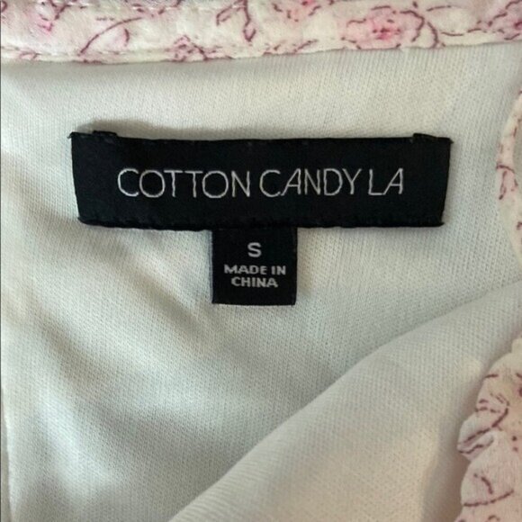 Cotton Candy Pink Bustier Tie Front Crop Top Cherry Blossom Pink Off White - Picture 4 of 11